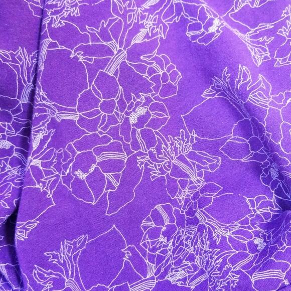 Eddie Bauer purple floral short sleeve hoodie XLT - Picture 7 of 12